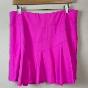IBKÜL Athletic Skort Women Large Pink UPF 50+ Tennis Golf Skirt Pickleball